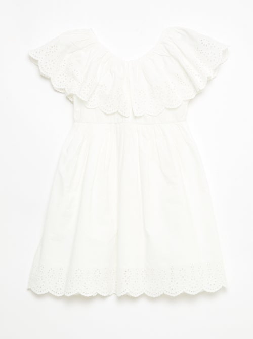 Vestido de propolina con detalles de bordado inglés - Kiabi