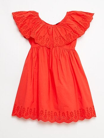 Vestido de propolina con detalles de bordado inglés