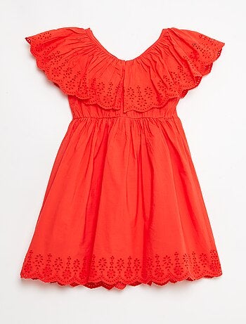 Vestido de propolina con detalles de bordado inglés