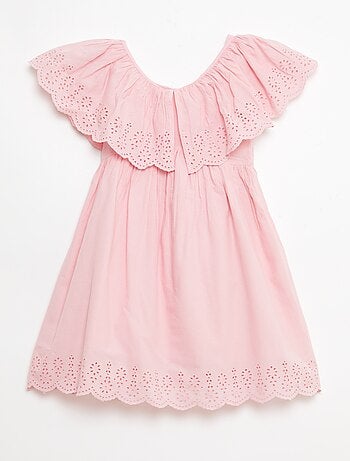 Vestido de propolina con detalles de bordado inglés