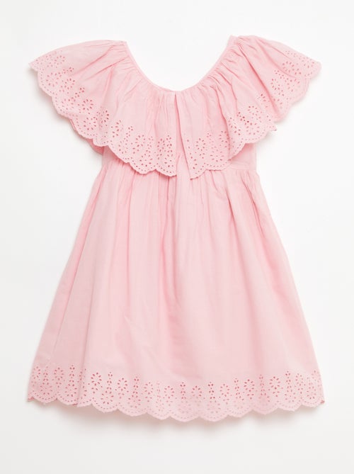 Vestido de propolina con detalles de bordado inglés - Kiabi