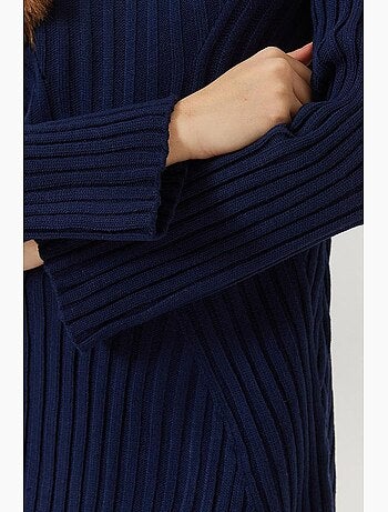 Vestido de punto acanalado con cuello redondo lucci