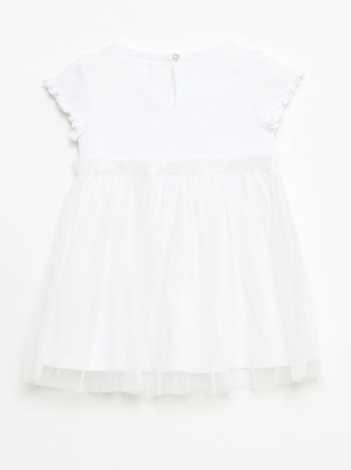 Vestido de punto acanalado y tul - Kiabi