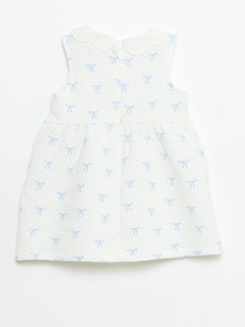 Vestido de punto arrugado con cuello de popelín - Kiabi
