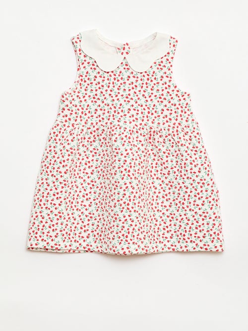 Vestido de punto arrugado con cuello de popelín - Kiabi