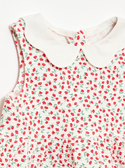 Vestido de punto arrugado con cuello de popelín - Kiabi