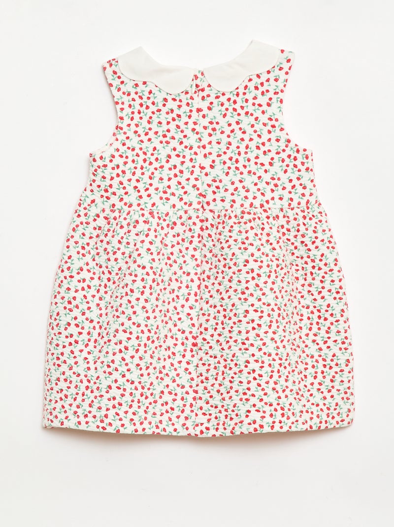 Vestido de punto arrugado con cuello de popelín Rojo - Kiabi