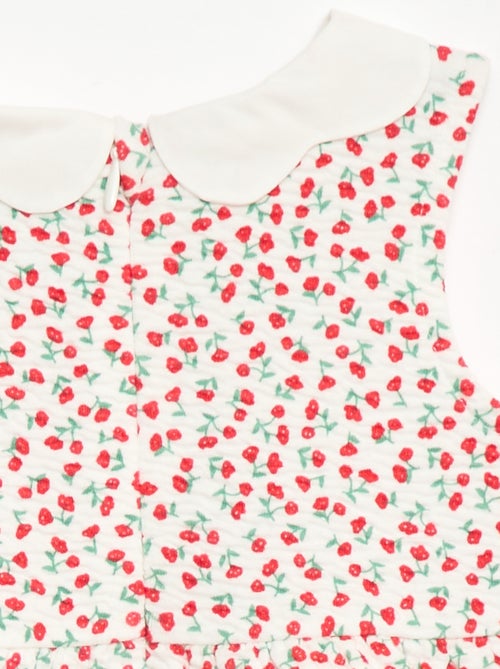 Vestido de punto arrugado con cuello de popelín - Kiabi