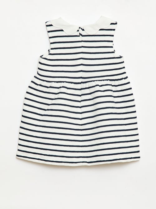 Vestido de punto arrugado con cuello de popelina - Kiabi