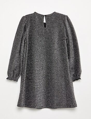 Vestido de punto brillante con lazos de fantasía