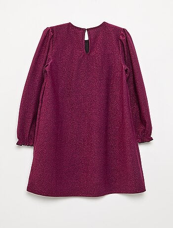 Vestido de punto brillante con lazos de fantasía