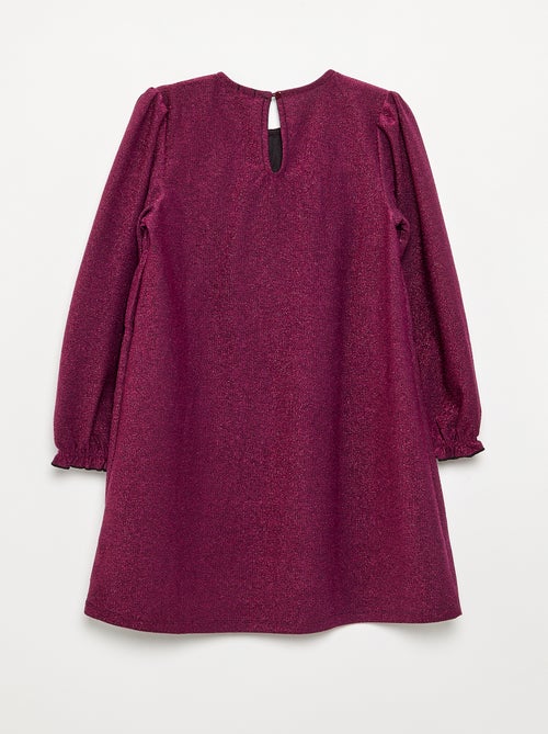 Vestido de punto brillante con lazos de fantasía - Kiabi