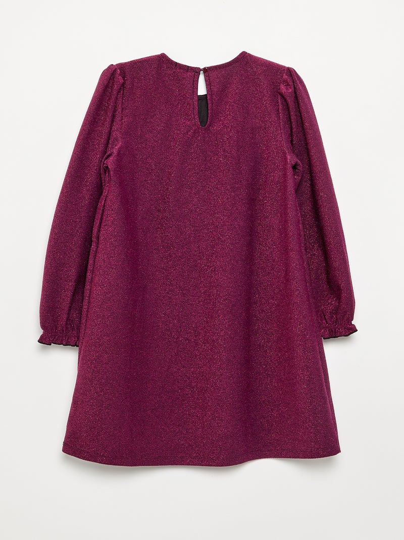 Vestido de punto brillante con lazos de fantasía Rojo - Kiabi