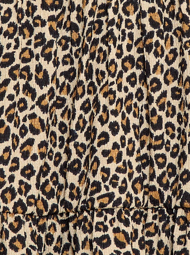 Vestido de punto calado en los laterales Marron - Kiabi