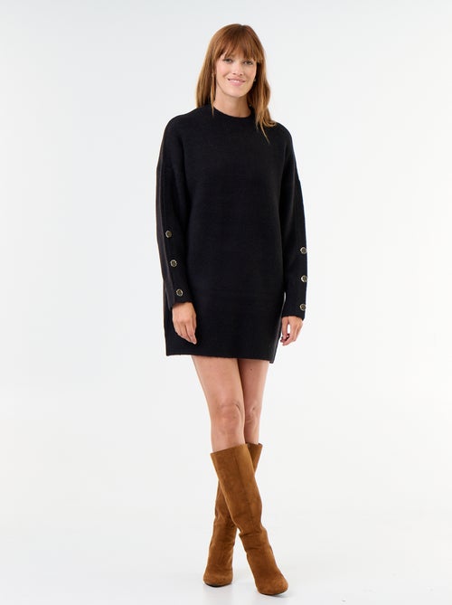 Vestido de punto con botones martillados - Kiabi