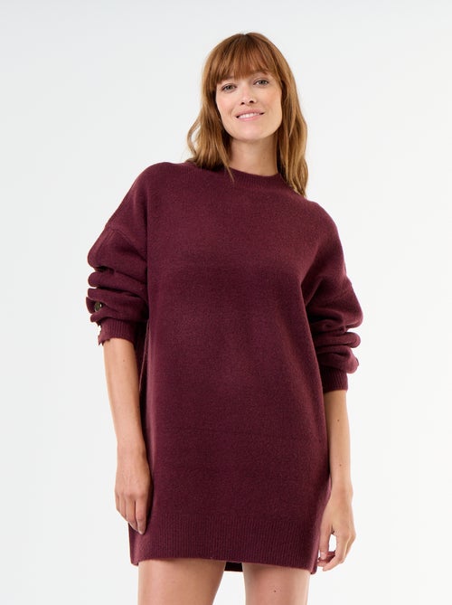 Vestido de punto con botones martillados - Kiabi