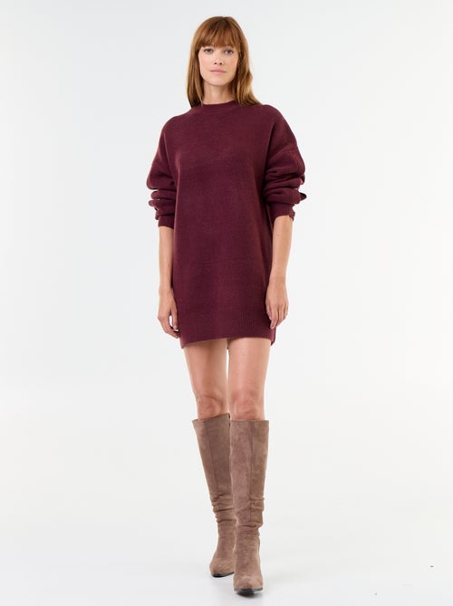 Vestido de punto con botones martillados - Kiabi
