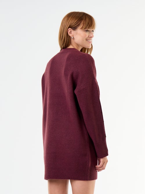 Vestido de punto con botones martillados - Kiabi