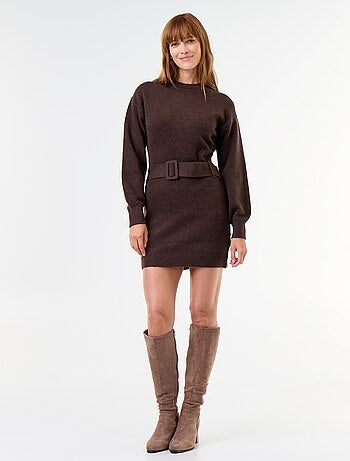 Vestido de punto con cinturón