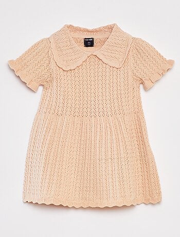 Vestido de punto con cuello bebé