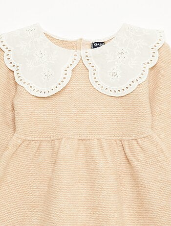 Vestido de punto con cuello Claudine