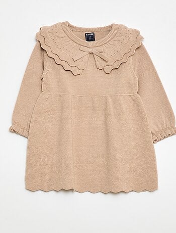 Vestido de punto con cuello Claudine