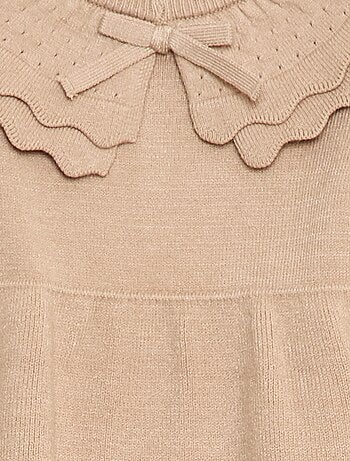 Vestido de punto con cuello Claudine