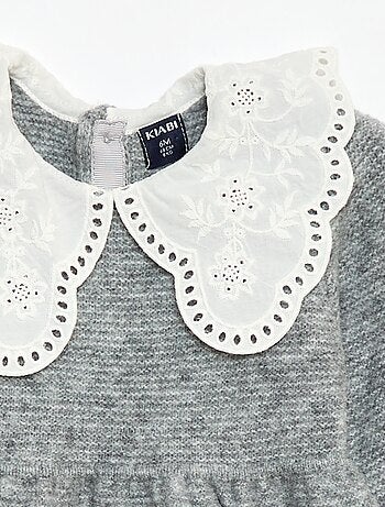 Vestido de punto con cuello Claudine