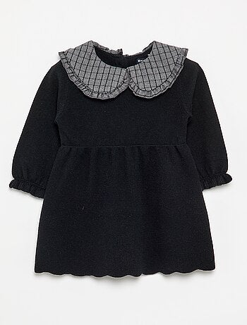 Vestido de punto con cuello Claudine