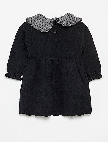 Vestido de punto con cuello Claudine