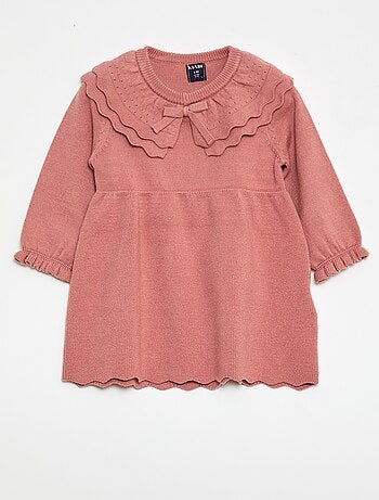 Vestido de punto con cuello Claudine