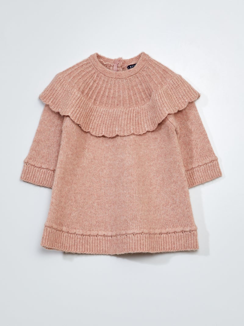 Vestido de punto con cuello de fantasía ROSA - Kiabi