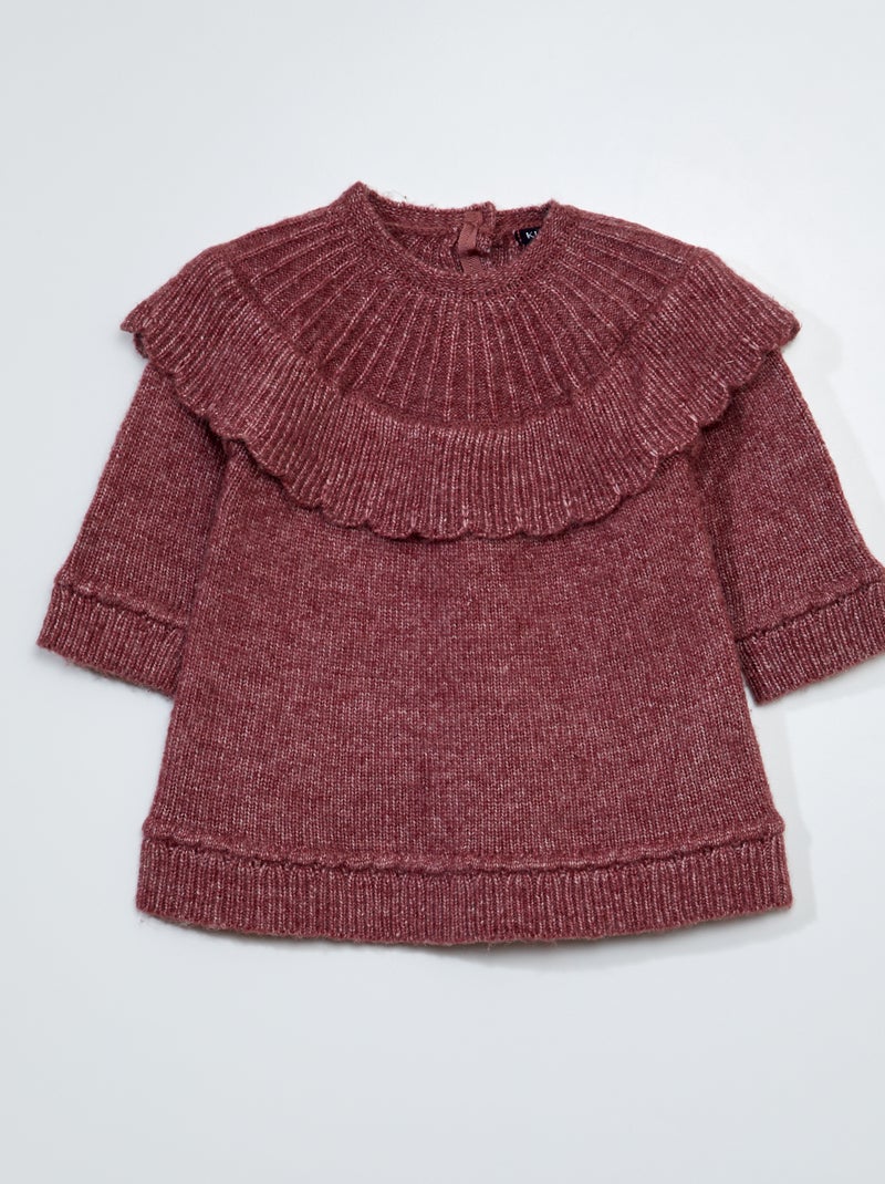 Vestido de punto con cuello de fantasía ROSA - Kiabi