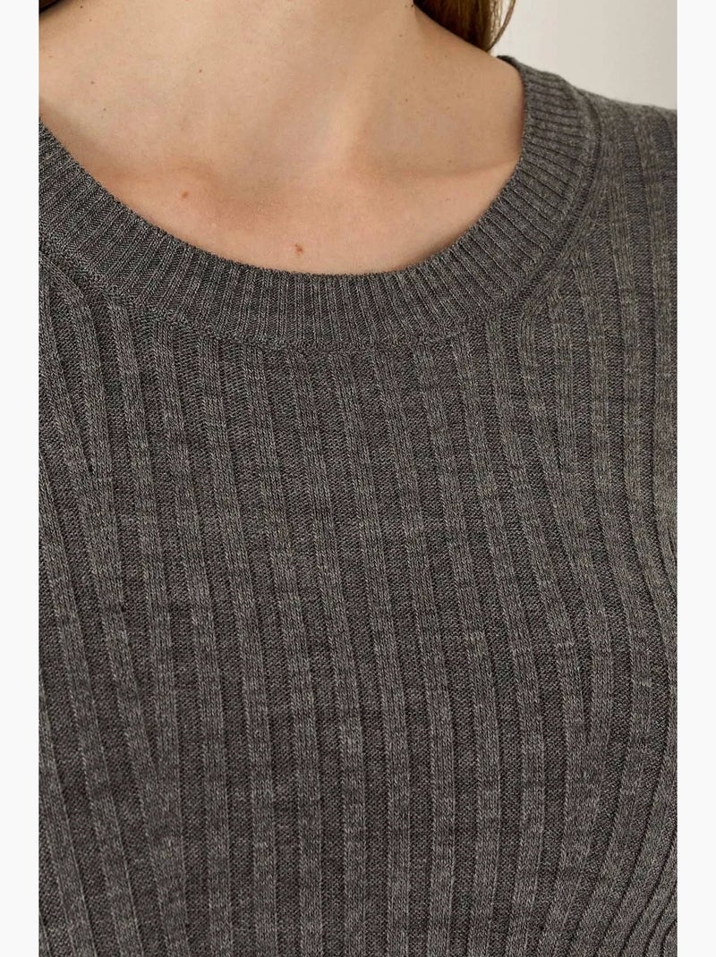 Vestido de punto con cuello redondo hiccup Gris - Kiabi