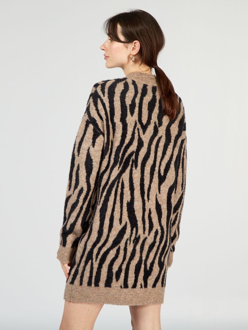 Vestido de punto con estampado BEIGECEBRA - Kiabi