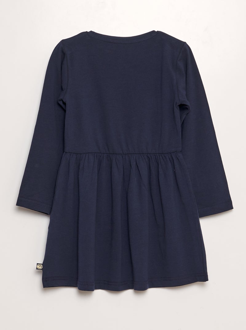 Vestido de punto con estampado de corazón con flores AZUL - Kiabi