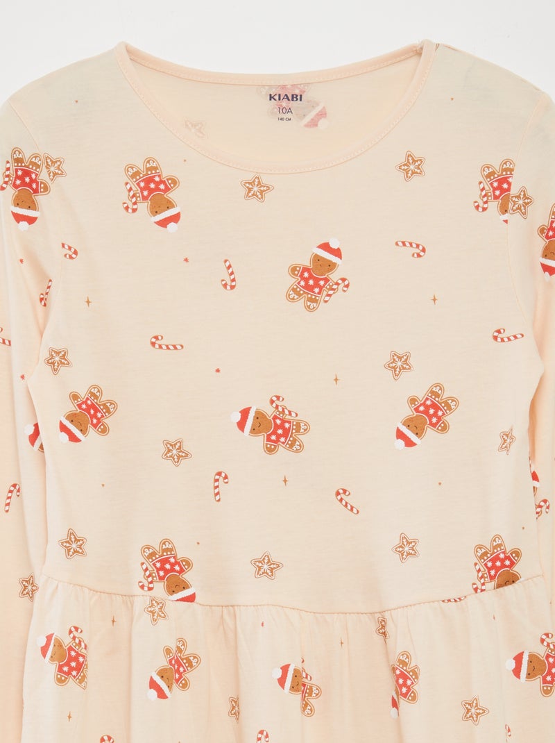 Vestido de punto con estampado de fantasía ROSA - Kiabi