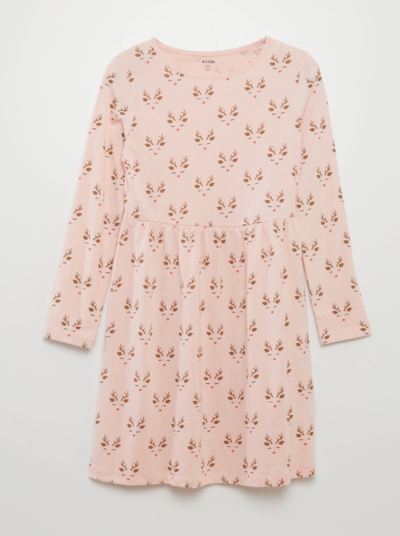 Vestido de punto con estampado de fantasía ROSA - Kiabi