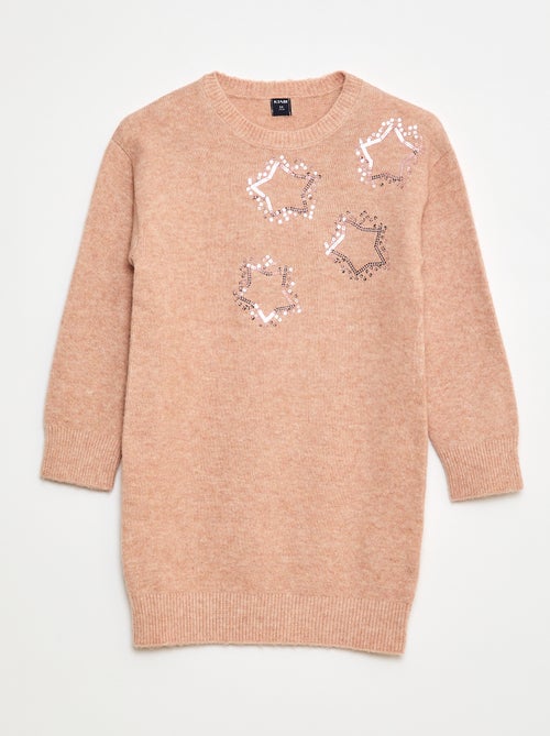 Vestido de punto con estrellas de lentejuelas - Kiabi