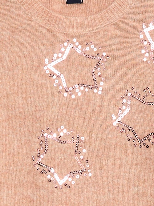 Vestido de punto con estrellas de lentejuelas - Kiabi