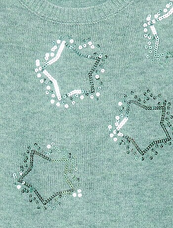 Vestido de punto con estrellas de lentejuelas