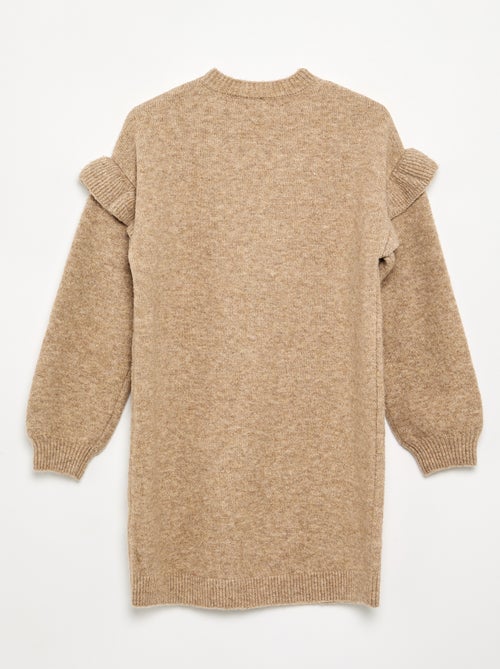 Vestido de punto con hombros con volantes - Kiabi