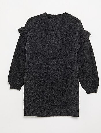 Vestido de punto con hombros con volantes