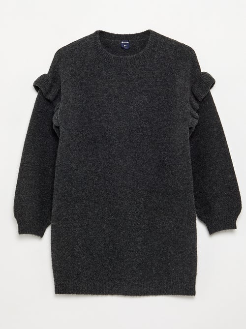 Vestido de punto con hombros con volantes - Kiabi