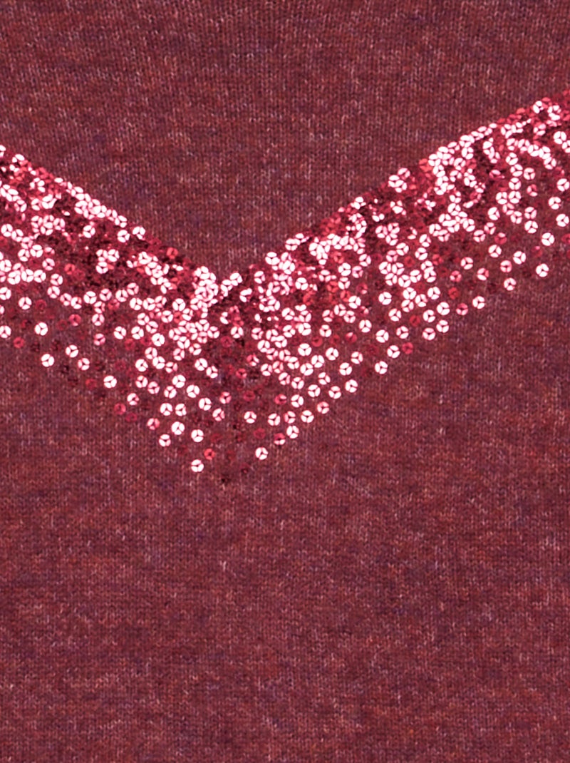 Vestido de punto con lentejuelas ROJO - Kiabi