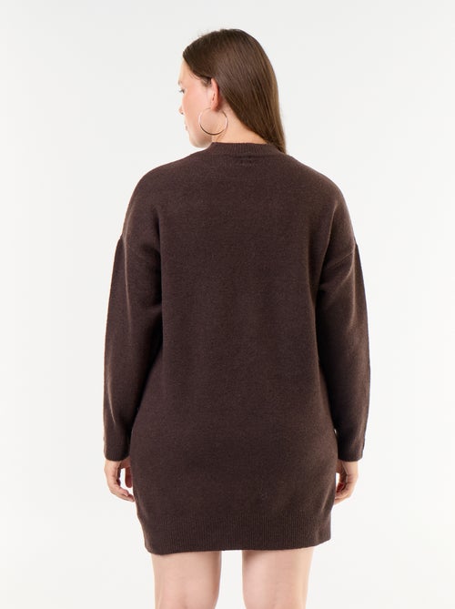 Vestido de punto con mangas abotonadas - Kiabi
