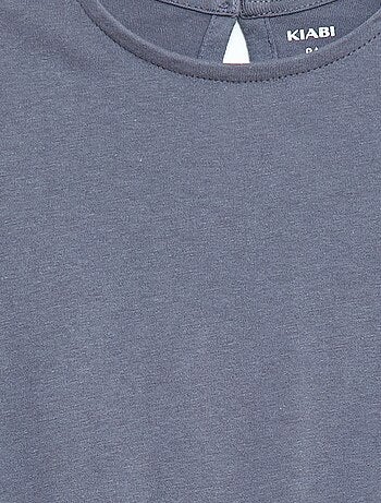 Vestido de punto con mangas cortas en bordado inglés