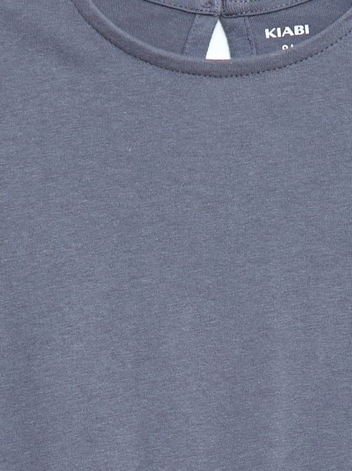 Vestido de punto con mangas cortas en bordado inglés - Kiabi