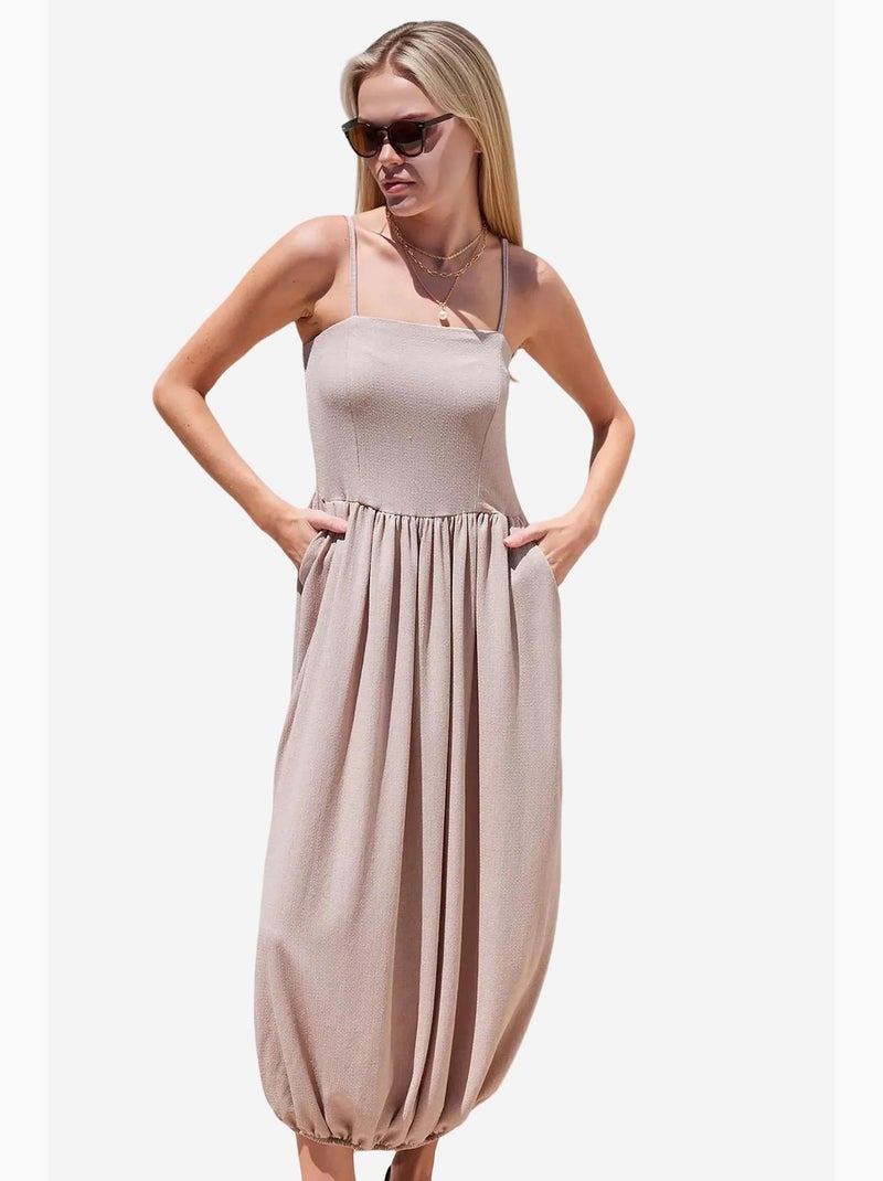 Vestido de punto con tirantes bdart Beige arcilla - Kiabi