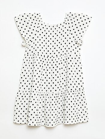 Vestido de punto crepé con estampado de lunares